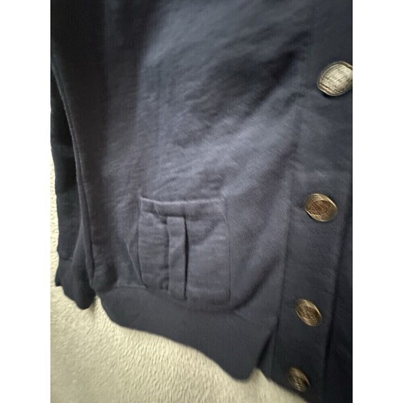 Tommy Hilfiger Sweater Mens 2XL Navy Blue White Button Up Cardigan Preppy Fleece - Picture 7 of 12